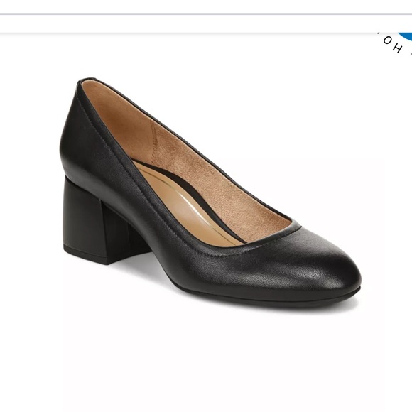 Vionic Carmel in Black Nappa Leather Round Toe chunky heels 9.5 - Picture 1 of 8